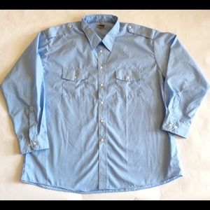 Edwards Mens 2XL Blue Long Sleeve Dress Shirt NWOT